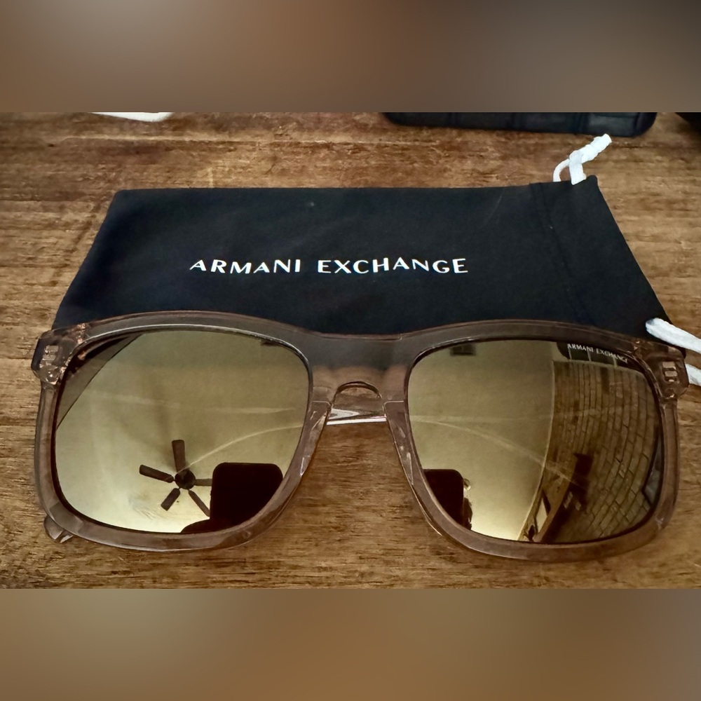Armani Exchange AX4145SF Sunglasses Brown Transparent 57mm Men NEW